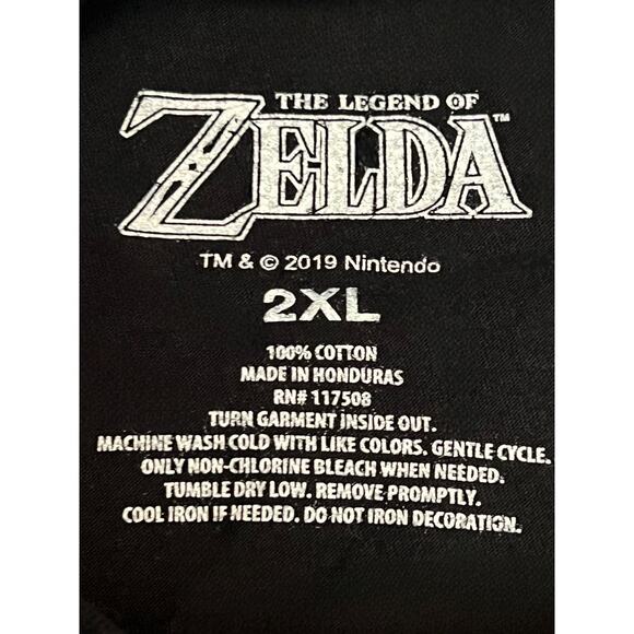 Legend of Zelda Black T-Shirt 2XL Triforce Link Ganon Silhouettes Nintendo 2019 - Picture 4 of 5